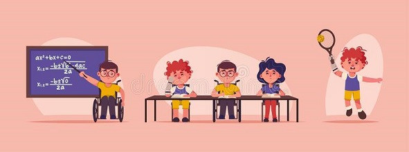 vector-character-illustration-inclusive-disabled-children-school-boy-wheelchair-solves-equations-blackboard-math-lesson-187642235